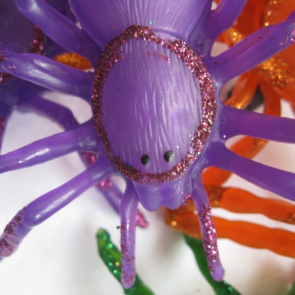 2 Halloween 12 Spider String Lights Blow Mold Decorations 11 ft & 2 Orange Minis - Picture 5 of 16